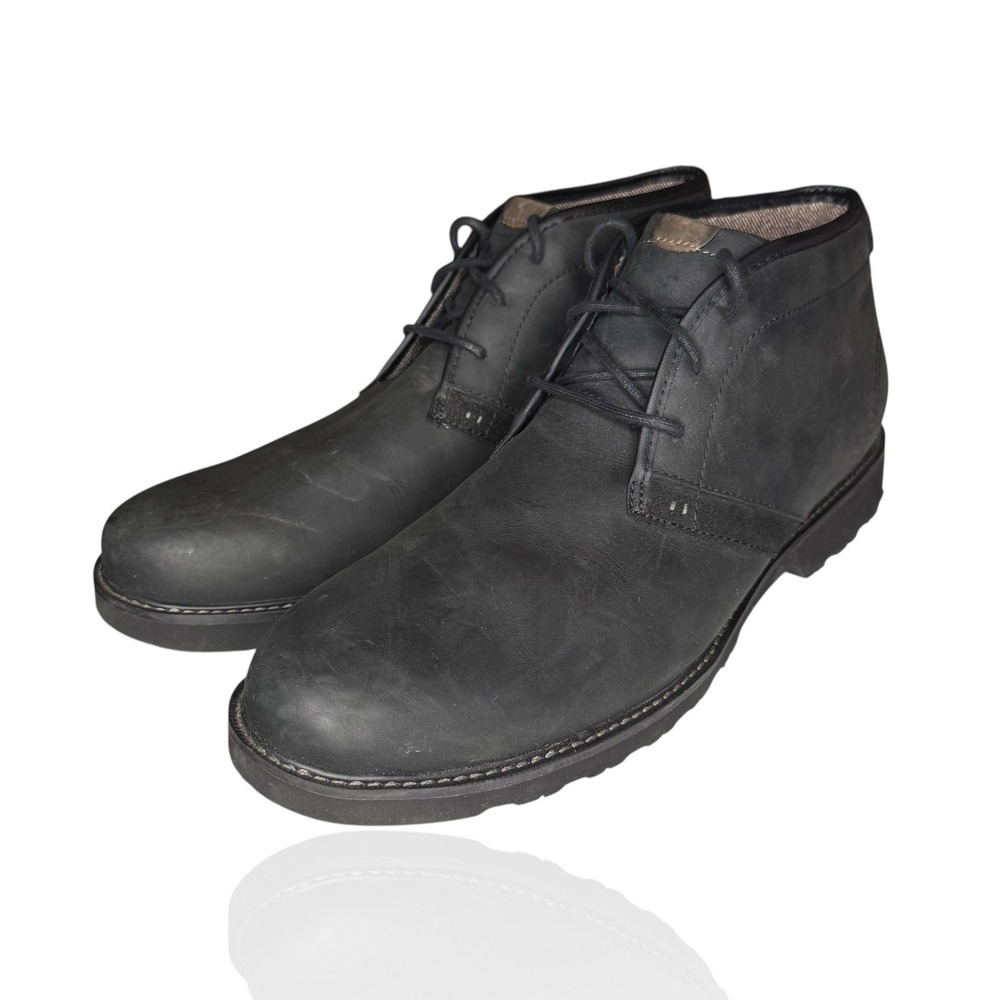 Dunham RevDash Leather Chukka Boots Black 15 D Lace Up Waterproof Shoes